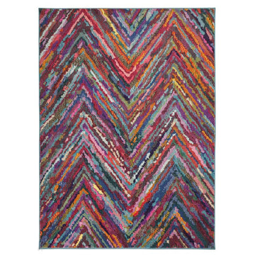 Carnaval CAR104 Modern Geometric Chevron Zig Zag Durable Easy-Care Polypropylene Low Profile Short Pile Multicolour Rug-Concept Looms-Rug Love - The Most Loved Rug Store